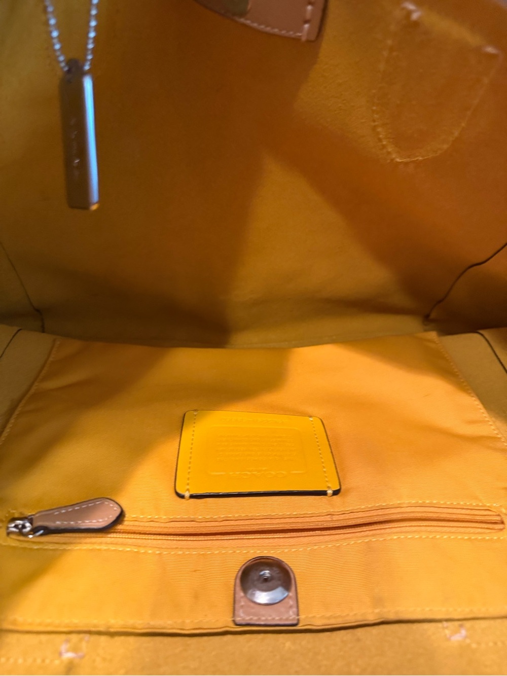 Coach Leather Tote in Tan with Brown Straps - Picture 16 of 16